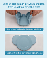 Assiette en Silicone pour tout-petits enfants vaisselle en Silicone enfant assiette à dîner bébé alimentation mignon dessin animé Animal Silicone bébé assiette bol