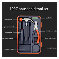Ensemble d'outils à main pour la maison, 19 pièces, boîte de rangement portable, kit de réparation manuel multifonction pour l'entretien quotidien à la maison