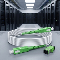 (65ft/20m) Kabel Patch Fiber Optik SC/APC Berlapis Baja OS2 Single Mode Simplex 9/125um