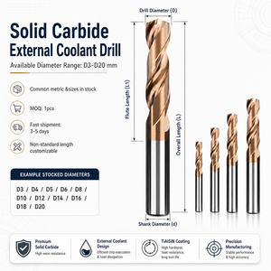 Foret torsadé 5D haute performance Forets en carbure monobloc à <span class=keywords><strong>2</strong></span> cannelures Traitement de forage de trous profonds - Product Image 2