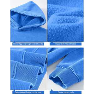 2025 femmes lavage à l'acide sweat à capuche surdimensionné Vintage poids lourd polaire coton sweat Streetwear à la mode sweats à capuche - Product Image 6