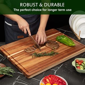 Acacia <b>Wood</b> Cutting Board 60.96 x 45.72 x 3.05 Cm Rectangle Chopping <b>Block</b> For Kitchen Use - Product Image 3