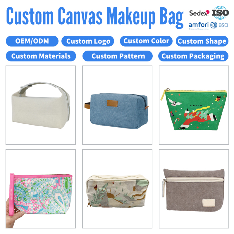 Custom Canvas Makeup Bag