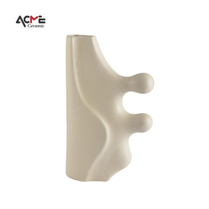 डेस्कटॉप के लिए लक्जरी स्टाइलिश आंतरिक सजावटी सहायक उपकरण सिरेमिक असामान्य फूलदान, मैट रंग नॉर्डिक फूलदान गृह सजावट - Product Image 5