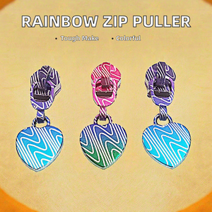 Custom New Rainbow Metal Zipper Puller with Custom Zip Sliders for Purse Ends Head Zipper Slider - Product Image 2