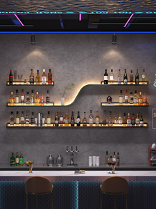 Muebles creativos para el hogar, estante <span class=keywords><strong>de</strong></span> almacenamiento <span class=keywords><strong>de</strong></span> arte del hierro montado en la pared, Mostrador <span class=keywords><strong>de</strong></span> <span class=keywords><strong>Bar</strong></span> <span class=keywords><strong>de</strong></span> vino tinto, Panel rústico, colgante <span class=keywords><strong>de</strong></span> pared para restaurante y hogar - Product Image 3