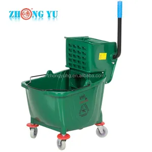 Professional Outdoor Housekeeping Hospital Hotel Floor 36 Liter Mop Trolley Single Mop Bucket And Wringer Cleaning Cart Trolley