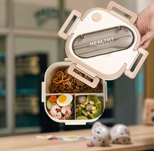 Trẻ Em Xách Tay Crisper Hộp Ăn Trưa Microwaveable Nhựa compartmented Sinh Viên Bộ Đồ Ăn Của Trẻ Em Của Công Ty - Product Image 3