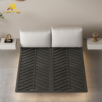 Lit à plate-forme flottante double minimaliste italien Lit sans tête en bois massif de frêne Meubles de maison Lit double Queen King Size
