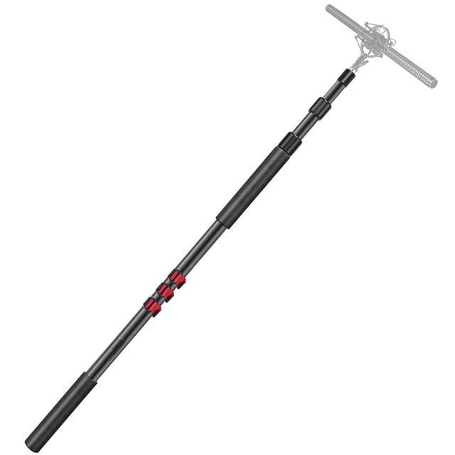 Microphone Boom Arm 3-Section Extendable Handheld Mic Arm 3ft to 8ft Adjustable Boom Pole Holder
