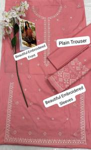 ชุดเดรสปักลายปากีสถาน คอลเลคชั่น Super Hit Lawn  พร้อมลายปักที่คอและแขนเสื้อ สำหรับผู้หญิง - Product Image 6