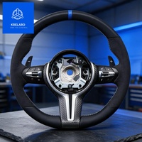 Volant en fibre de carbone pour BMW F30 F10 E90 avec Alcantara suède et marqueur bleu pour M3 M5 F20 F25 E70, volant de course