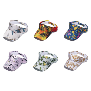 Low MOQ Custom LOGO Printed Polyester Summer Fashion Sport Sun Visor Cap with Embroidered Pattern for Women Men-Running & Beach - Product Image 2