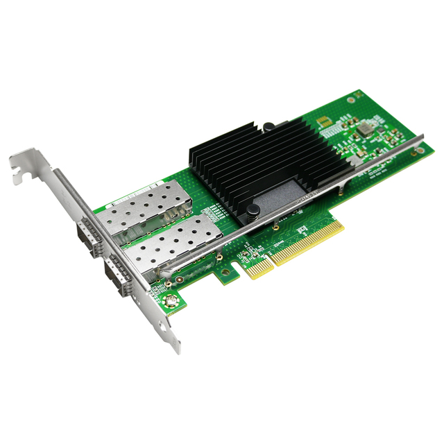 Dual Port 10GbE SFP+ PCIe Internal Wired Network Card with Intel X710-DA2 Controller for Server & Virtualization in Stock