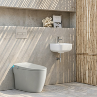 Bidet de douche intelligent avec siège chauffant, conception sans réservoir, design allongé en S, pour salle de bain européenne moderne, luxe, télécommande intelligente