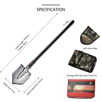Pelle pliante multifonction 12 en 1, pelle de survie robuste, outil tactique à main avec manche en aluminium, pelle de camping pour l'extérieur