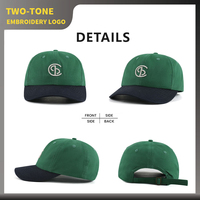 Gorra de Béisbol Personalizada de Alta Calidad, 100% Algodón, con Logotipo Bordado, Estilo Vintage de 6 Paneles, Bicolor, para Hombre