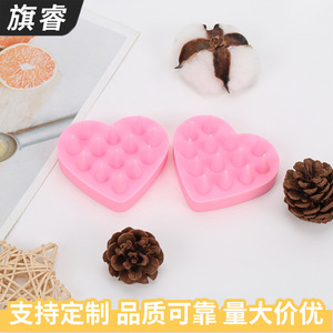 Silicone Scalp Massage Brush Heart Shaped Pink For Hair Care And Scalp Cleansing - Product Image 2