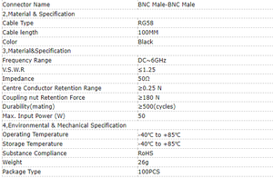 Câble coaxial RG58 avec connecteurs <span class=keywords><strong>BNC</strong></span> mâle-mâle pour équipement de radiocommunication - Product Image 6