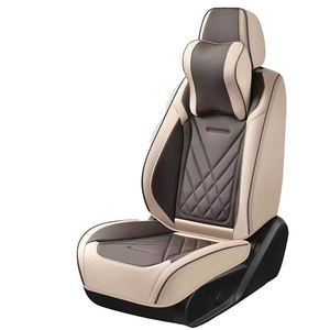 ผ้าคลุมเบาะรถยนต์หนัง Nappa สีเทา กันน้ำ ทนทาน กระชับพอดี 5 ที่นั่ง ครบชุด สไตล์สปอร์ต สำหรับทุกฤดู - Product Image 4