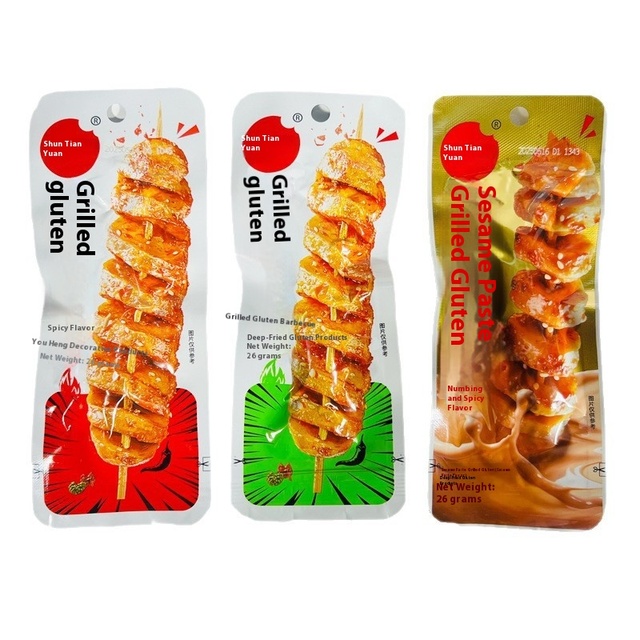 Spicy Grilled Gluten Snack | Hot Barbecue Flavor Vegan Protein Snack | Halal Certified Leisure Food OEM Factory Bulk Wholesale