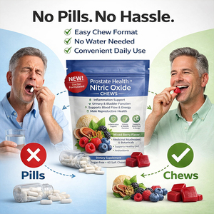 Masticables de Óxido Nítrico <span class=keywords><strong>para</strong></span> <span class=keywords><strong>la</strong></span> Salud de <span class=keywords><strong>la</strong></span> Próstata, Marca Privada, Vitalidad Masculina, Apoyo al Flujo Sanguíneo, Sabor a Bayas Mixtas - Product Image 3