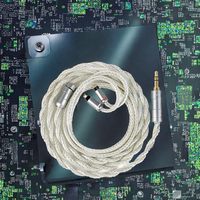 Câble audio auxiliaire plaqué 3,5 mm, connecteur femelle IEM 2 broches 0,78 mm pour écouteurs, microphone, moniteur, téléphone, gaine en PVC, blindage tressé