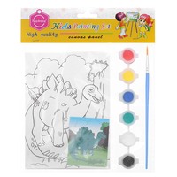Kits de peinture en gros pour enfants Animaux mignons 13*18cm Mini toile de peinture pré-imprimée Toile tendue Planches de peinture Paintworks