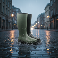 Bottes de pluie et de chasse unisexes personnalisables avec logo, hauteur genou, imperméables, antidérapantes, séchage rapide, rehaussantes, en caoutchouc, pour hommes et femmes, printemps-été