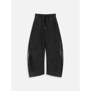 <b>Custom</b> Logo Streetwear Baggy Sweatpants Wide Leg <b>Balloon</b> Elastic Waist Cinch Hem Gothic Tribal Print Winter OEM - Product Image 3