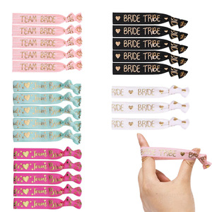 Bracelets de fête <span class=keywords><strong>pour</strong></span> enterrement de vie de jeune fille, <span class=keywords><strong>bracelet</strong></span> équipe de la mariée, décoration future mariée, accessoires de mariage, attaches <span class=keywords><strong>pour</strong></span> cheveux - Product Image 1