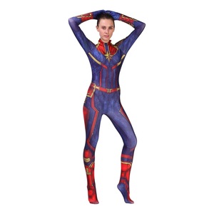 Traje de Capitana <span class=keywords><strong>Marvel</strong></span> para <span class=keywords><strong>Mujer</strong></span>, Mono de Spandex para Cosplay de Halloween, Disfraces de <span class=keywords><strong>Superhéroe</strong></span>, Modelo LIFC 2208022 Digital - Product Image 3