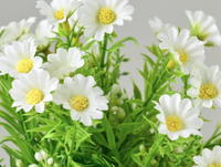 Tanaman Daisy Buatan dalam Pot, Rangkaian Bunga Chamomile Palsu, Pot Putih, Bunga Mini Palsu untuk Dekorasi Rumah dan Kantor