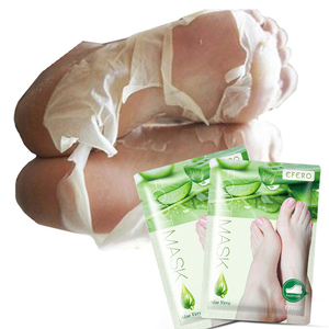 Masque à base de plantes à l'aloe vera pédicure anti-fissure talon élimination de la peau chaussettes exfoliantes <span class=keywords><strong>gommage</strong></span> pour les jambes et les pieds 10 patchs pour les pieds - Product Image 5