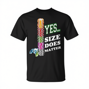Sí, el tamaño importa: camiseta de póker con diseño de pilas de fichas - Product Image 2