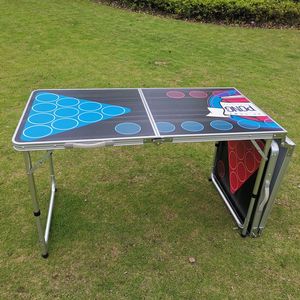 Table de beer pong pliable tendance, réglable en hauteur, portable, pour les jeux en plein air, les fêtes dans la cour, les tailgates et les rassemblements sur la plage - Product Image 3