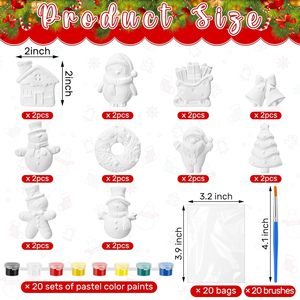 Kit <span class=keywords><strong>de</strong></span> peinture <span class=keywords><strong>de</strong></span> Noël, kit <span class=keywords><strong>de</strong></span> peinture sur plâtre pour enfants, <span class=keywords><strong>bonhomme</strong></span> <span class=keywords><strong>de</strong></span> <span class=keywords><strong>neige</strong></span>, Père Noël, sapin <span class=keywords><strong>de</strong></span> Noël, pingouin, arts créatifs - Product Image 2
