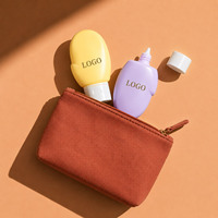 Flacon souple vide de 60 ml, mini, portable, personnalisable avec logo, en forme de gant, rose, en PP/HDPE, pour crème solaire et crème pour enfants
