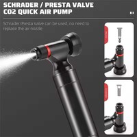 Pompe à vélo haute pression mini CO2 avec valves Schrader/Presta pour vélos de route et de montagne (>160 PSI)