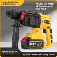 Marteau perforateur rotatif sans fil rechargeable, moteur 1500W, perceuse à percussion industrielle, marteau perforateur électrique de qualité industrielle