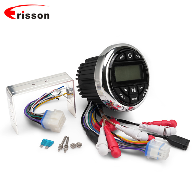 Waterproof Motorcycle Audio System Marine Stereo DAB Radio & MP3 Player for Boat Car UTV ATV-FM AM Receiver with Hose