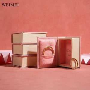 Custom Logo Recyclable Book Style Paper Jewelry Box for <b>Ring</b> Necklace Pendant Gift Packaging - Product Image 4