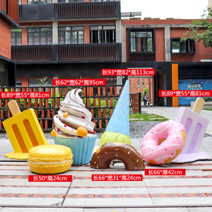Sợi Thủy Tinh Điêu Khắc Ngoài Trời Món Tráng Miệng Loạt Trang Trí Nội Thất Doughnut Kem <span class=keywords><strong>Macaron</strong></span> Tượng Mall Thú Vị Trang Trí - Product Image 4