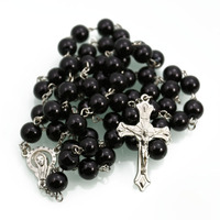 Collier Chapelet Catholique Personnalisé en Gros de Haute Qualité avec Perles de 8MM, Croix Multicolore, Idéal pour Cadeau