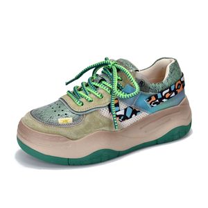 2024 printemps été peau de vache rétro coloré baskets décontractées pour femmes unique à semelles épaisses papa chaussures maille Fitness chaussures de marche - Product Image 6