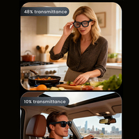 Lunettes intelligentes 300mAh avec caméra, traduction, connexion Wi-Fi, transfert, double micro, réduction de bruit, assistant IA, vidéo 1080P