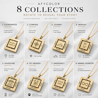 Collier pendentif cube double couche rotatif en acier inoxydable, vente en gros, fabrication OEM personnalisée, bijoux B2B, directement de l'usine