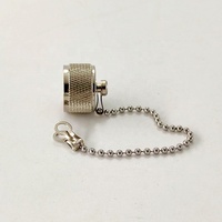 Conector Coaxial RF Hembra N, Protector de Cadena de Metal de Latón Niquelado, Junta de Goma de Silicona IP68, Tapa Antipolvo de Cadena PA66