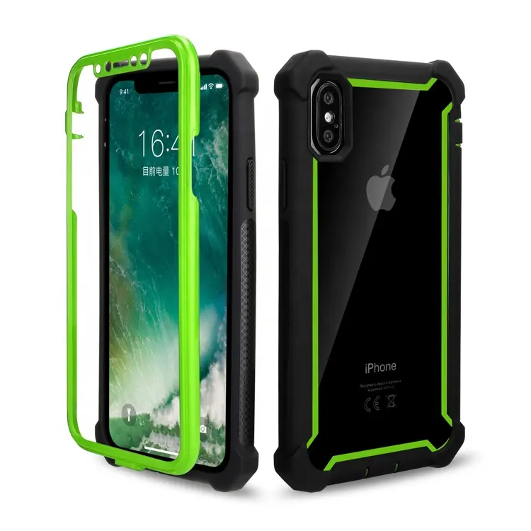 3 In 1 Shockproof Clear Pc Tpu Hybrid Guard Case Heavy Duty Clear Transparent For iPhone XS max