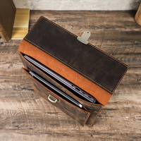 Funda de cuero genuino para portátil de 14,2 pulgadas para Mac Pro M1 M2 M3 HUAWEI para XIAOMI CF3057 con bolsillo para tableta